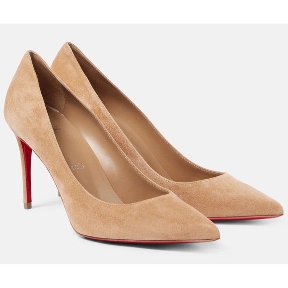 Christian Louboutin Kate 85 Lionne Beige Suede Classic Pointed Toe Heel Pump 42